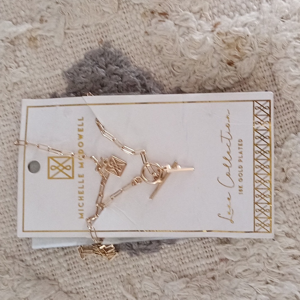 Michelle McDowell love Collection 18 karat gold plated chain 16 in. NWT❤️